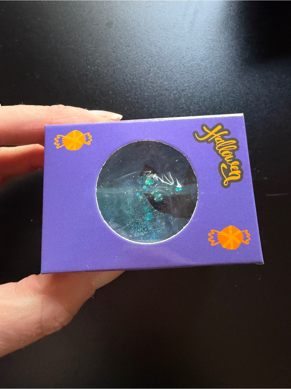 New Squishy Toy Squeezy Halloween Pumpkin Blue Glitter Jack o Lantern Maltose